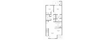 A black and white image of a floor plan for a house.