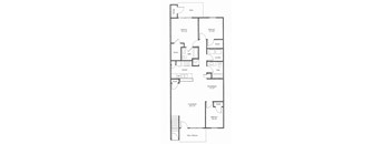A floor plan of a house with labeled rooms and dimensions.