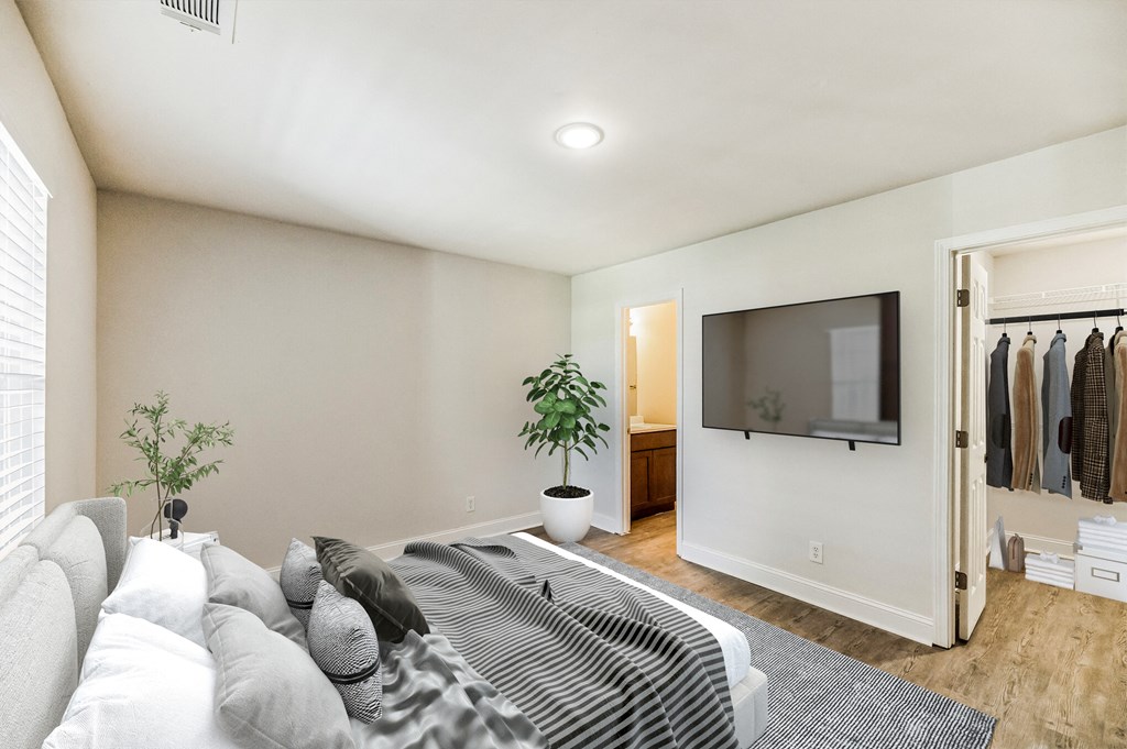 a living room with a couch and a tv