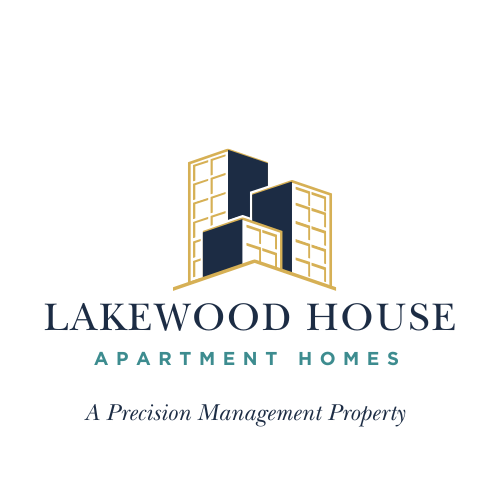 Lakewood House Apartment Homes logo with buildings.