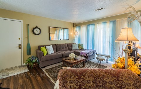 a living room with a couch and a chair