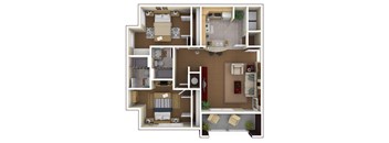 a floor plan of a 1 bedroom apartment at the crossings at white marsh apartments in white marsh