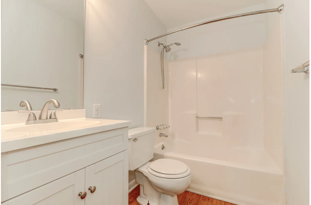 a bathroom with a sink and a toilet and a bath tub