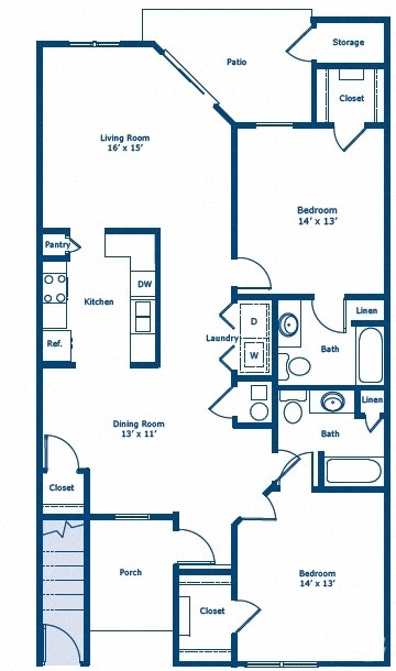 a blueprint of a floor plan of a residence