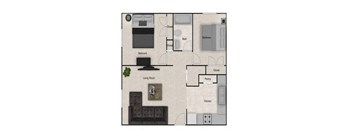 the layout of the floor plan of this apartment