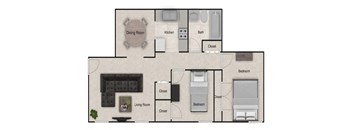 a floor plan of a house with bedrooms and a living room