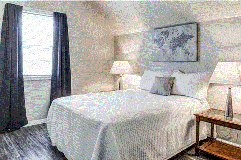 our apartments offer a bedroom with a king sized bed