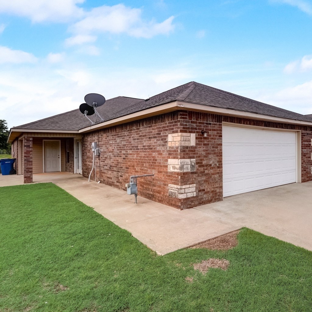 a house with a satellite dish on the roof