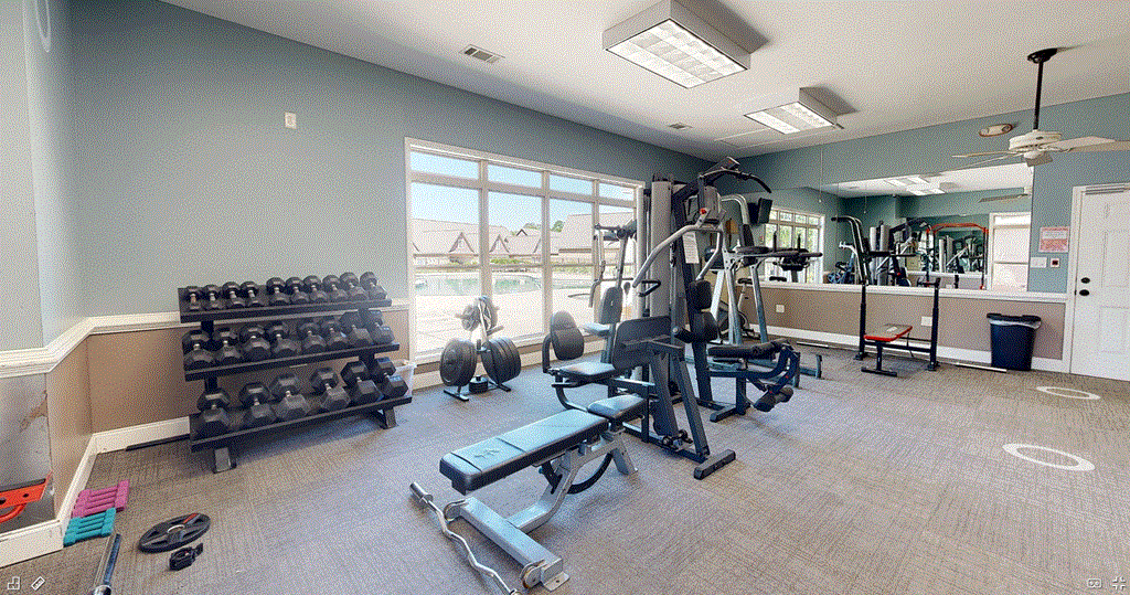 the spacious fitness center at the callaway house austin