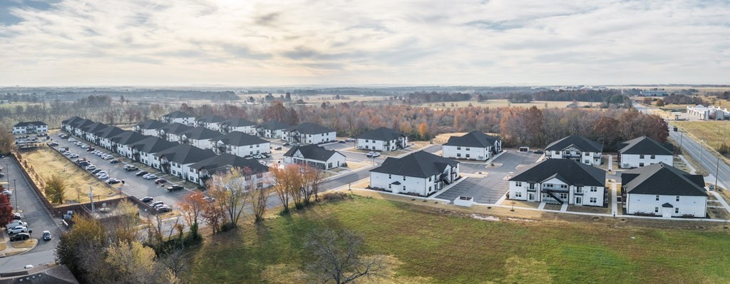 an aerial view of a neighborhood with houses