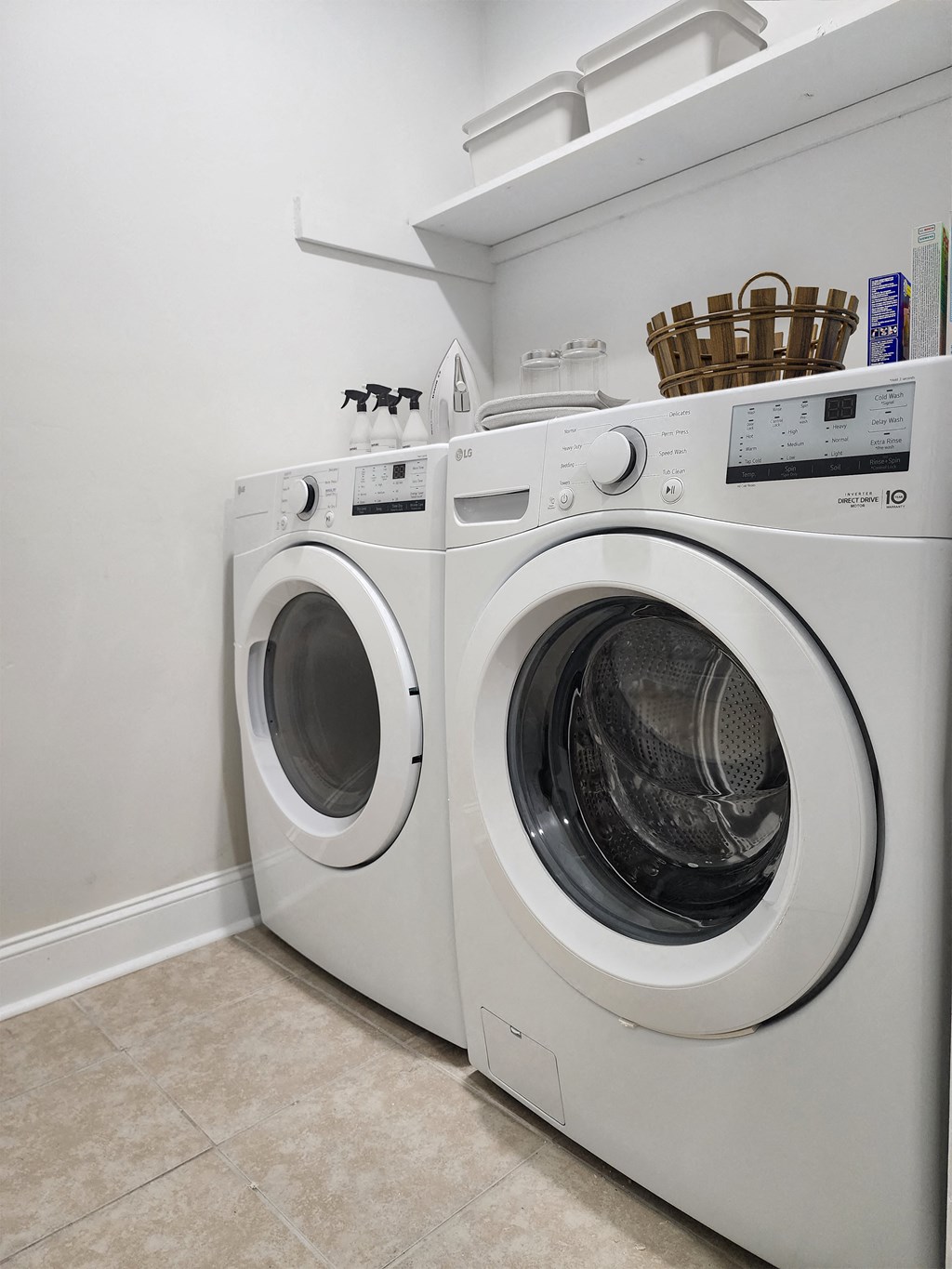 a washer and dryer in the laundry room of a home
