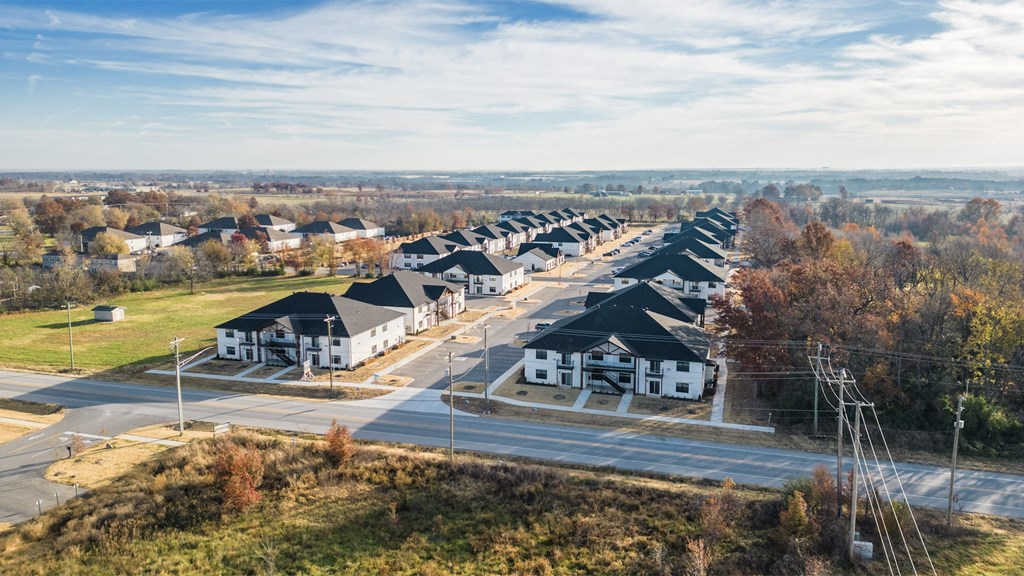 a row of houses on a street in a suburb