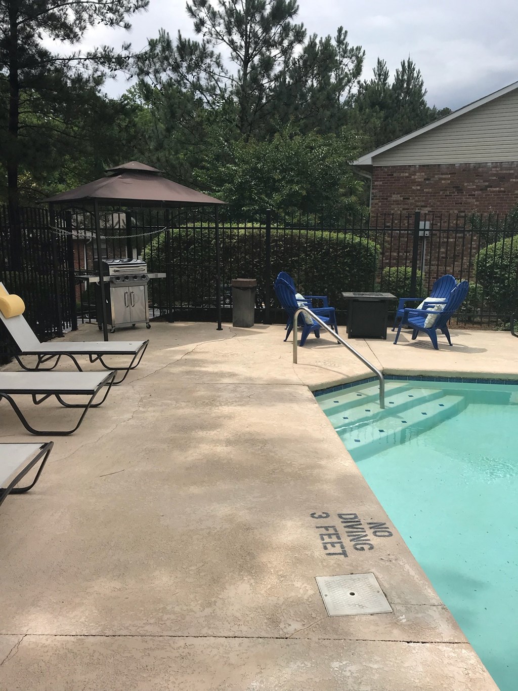 the pool is clean and ready for us to use