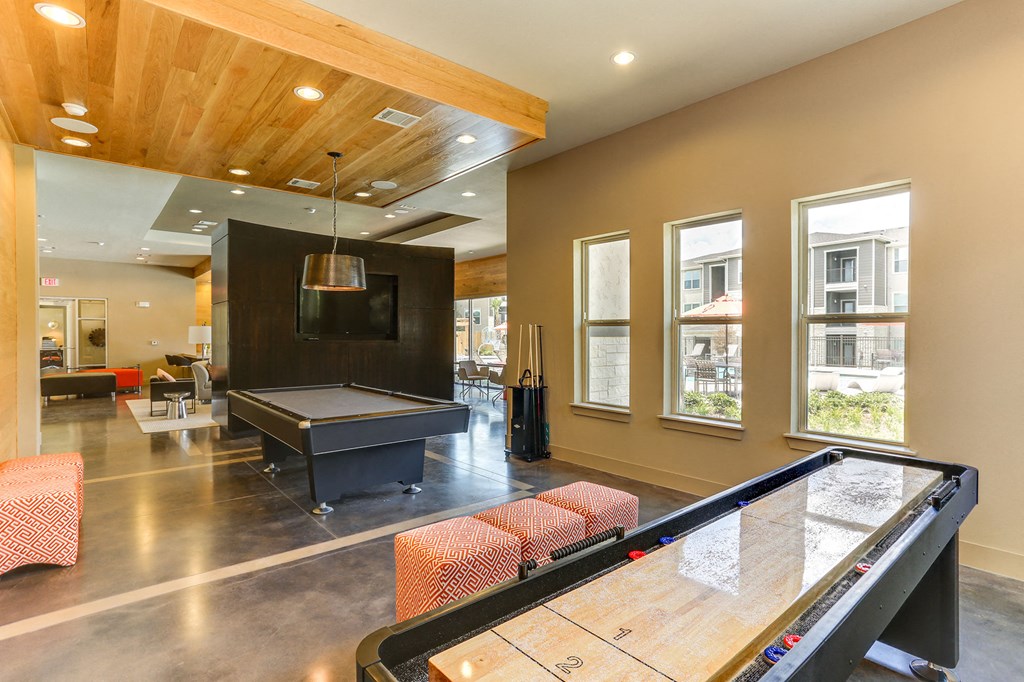 Clubhouse pool table and shuffleboard