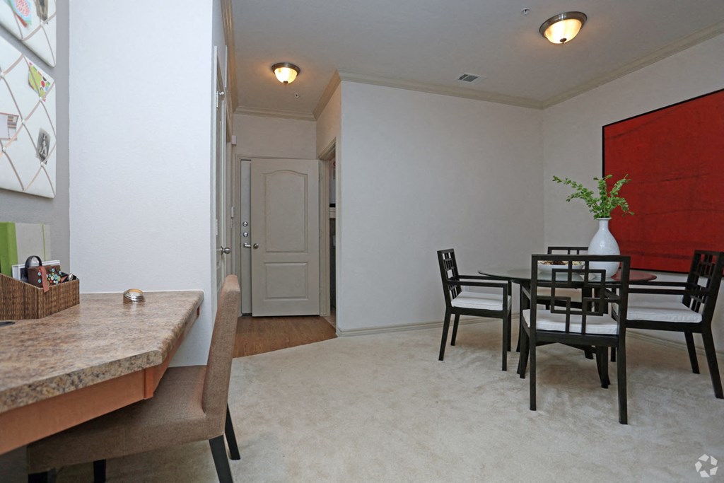 Regent dining room, desk, and entrance