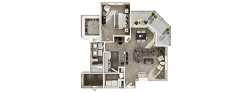 a birds eye view of a floor plan of a house