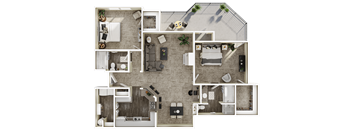 a birds eye view of a floor plan of a house