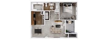 the suite floor plan  1 bedroom with 2 baths