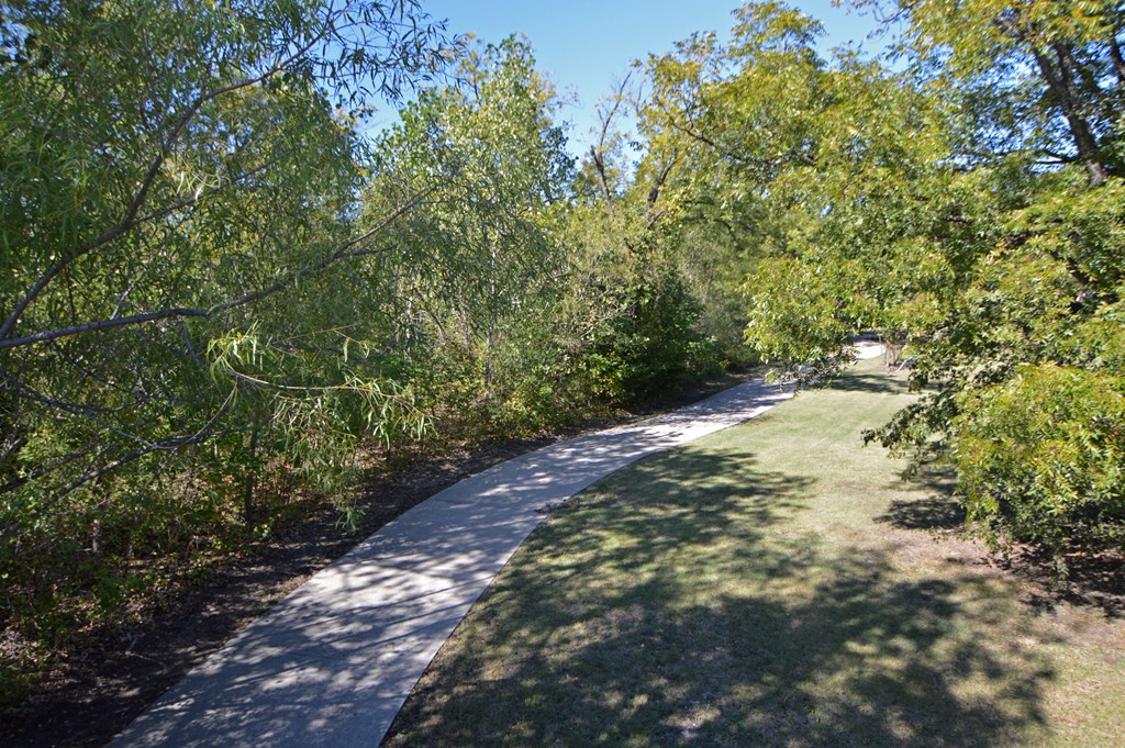 Hiking and biking trail  at Clearwater Creek, Texas
