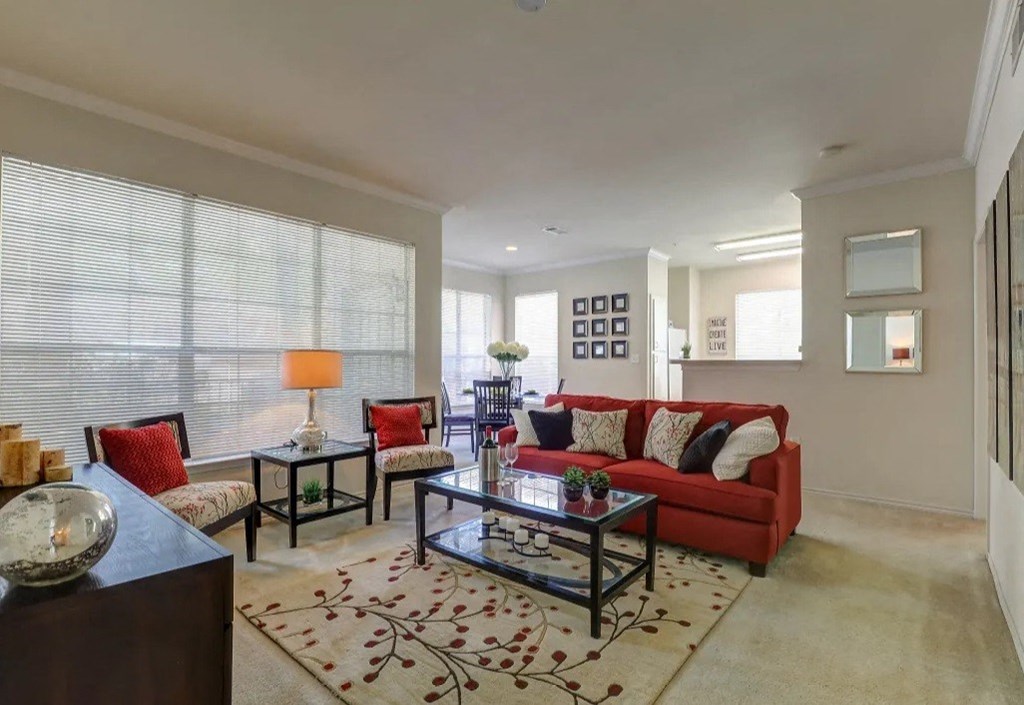Bradford Living Room  at Seven Oaks Apts, Texas