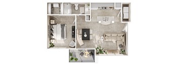 an overhead view of the floor plan of the living room of a house