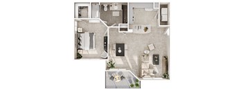 a floor plan of a house with a bedroom and a living room