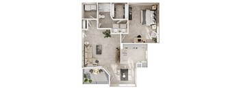 a floor plan of a home with a bedroom and a living room