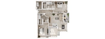 a floor plan of a house with a bedroom and a living room