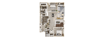 a floor plan of a bedroom and living room