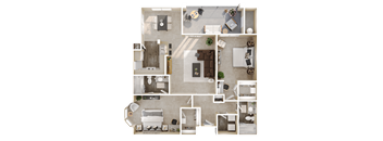 a birds eye view of a floor plan of a house