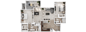a 3d rendering of a floor plan of a house