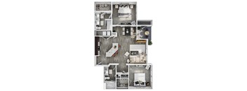 the floor plan of a 2100 sq ft apartment