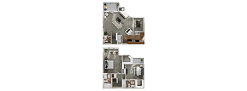 a floor plan of a house with a bedroom and a living room