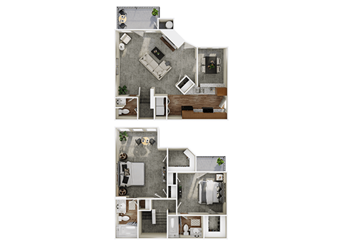 a floor plan of a house with a bedroom and a living room