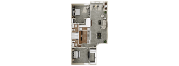 a floor plan of a house with a bedroom and a living room