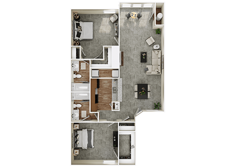a floor plan of a house with a bedroom and a living room