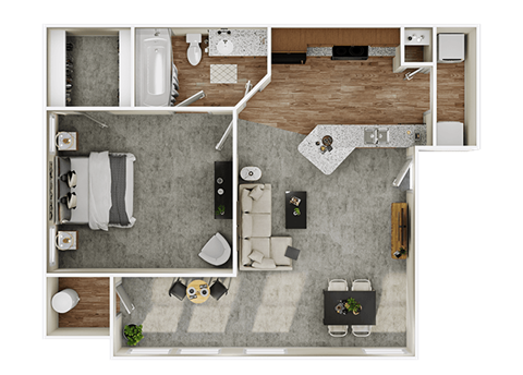 a floor plan of a house with a bedroom and a living room