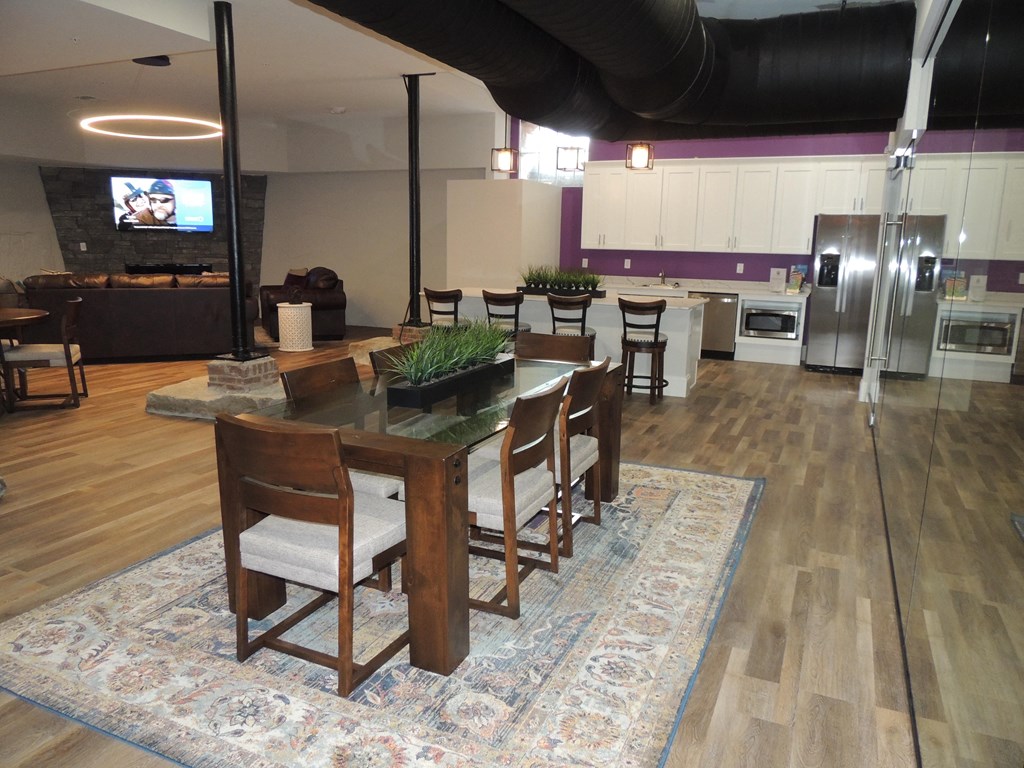 a view of the kitchen and dining room from the living room