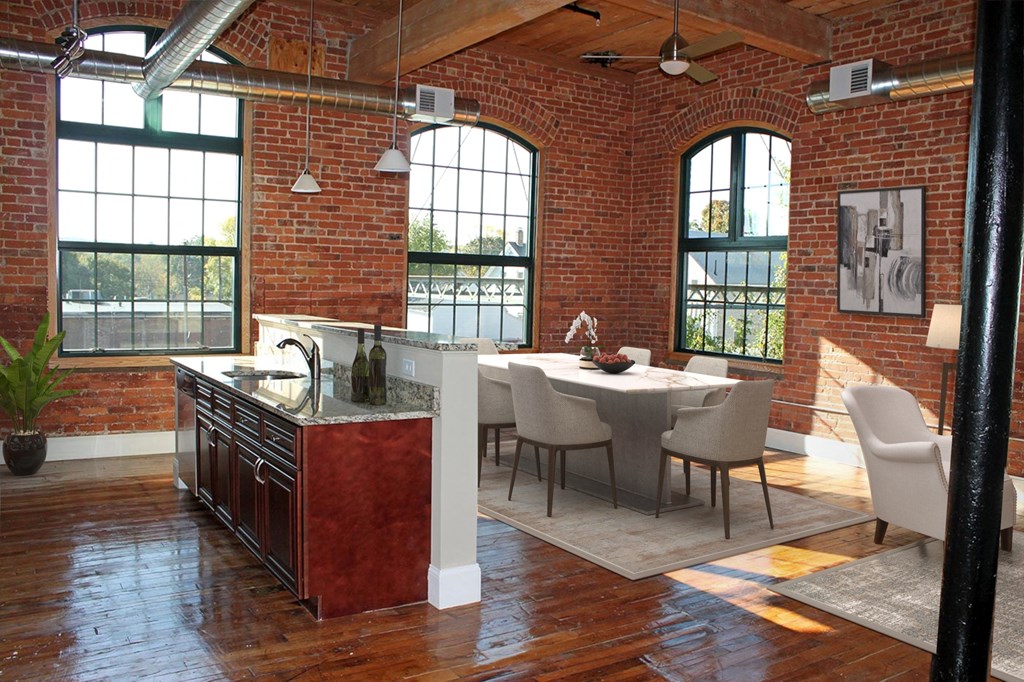 Kitchen and Seating Area