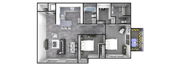 a floor plan of a bedroom apartment