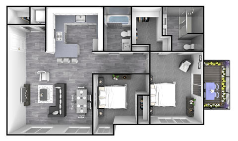 a floor plan of a bedroom apartment