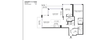 a floor plan of a house with a bedroom and a living room