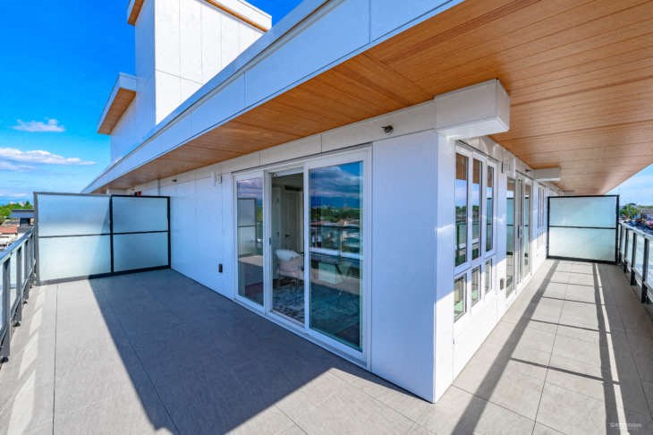 a balcony on the side of a building