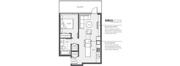 A floor plan of a BOSA SPACE Sleep THEATRE.
