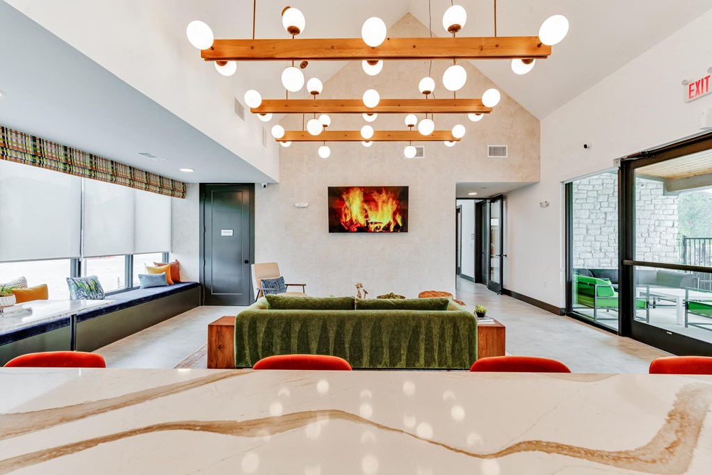 Resident Lounge in the office with bar seating