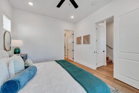 bedroom with king sized bed and bedside tables