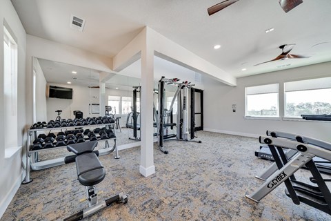 fitness center with ample machines for working out