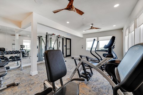 fitness center with ample machines for working out