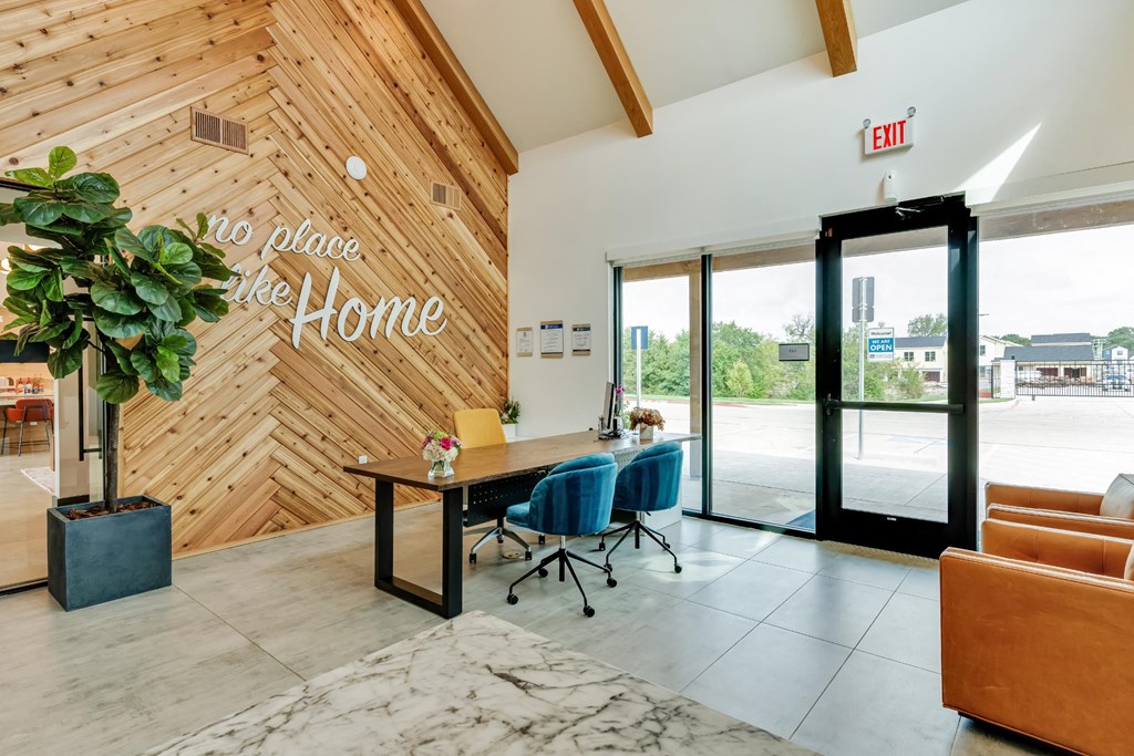 Leasing office with desks for agents and prospects