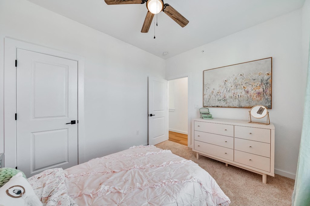 Bedroom with ample room and closet space